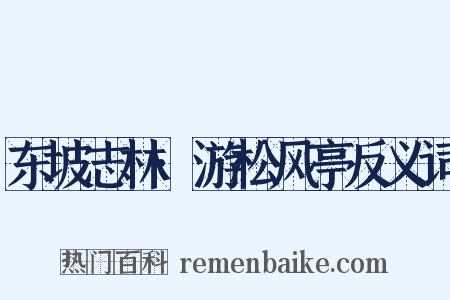 东坡志林·游松风亭反义词是什么意思的图片